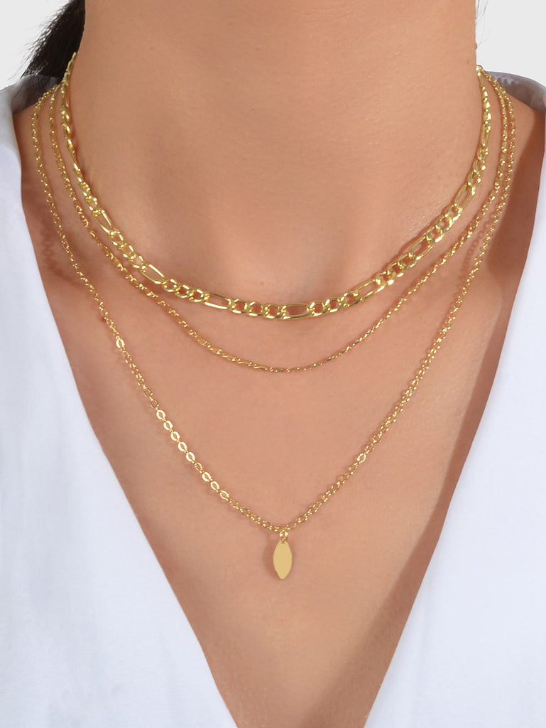 2pcs Layered Chain Necklace
