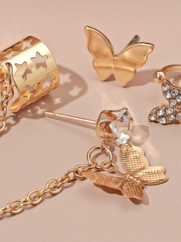 3pcs Butterfly Decor Earrings Set