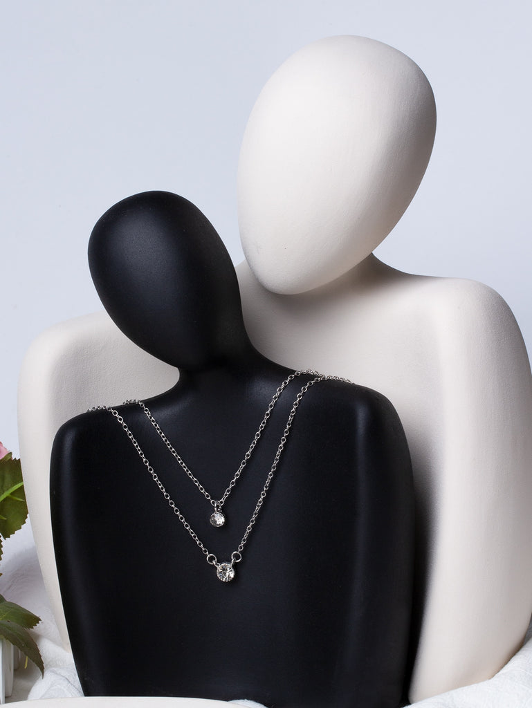 Rhinestone Detail Layered Necklace