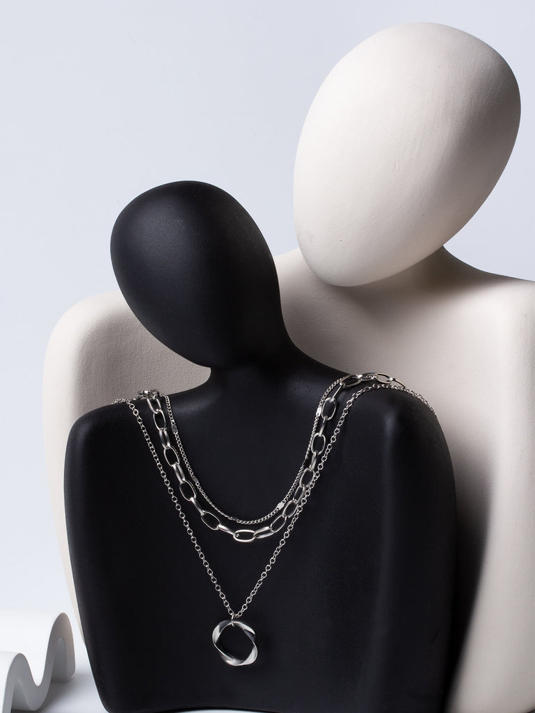 Geometric Charm Layered Necklace