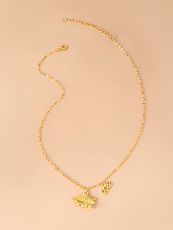 Graduation Hat Charm Necklace