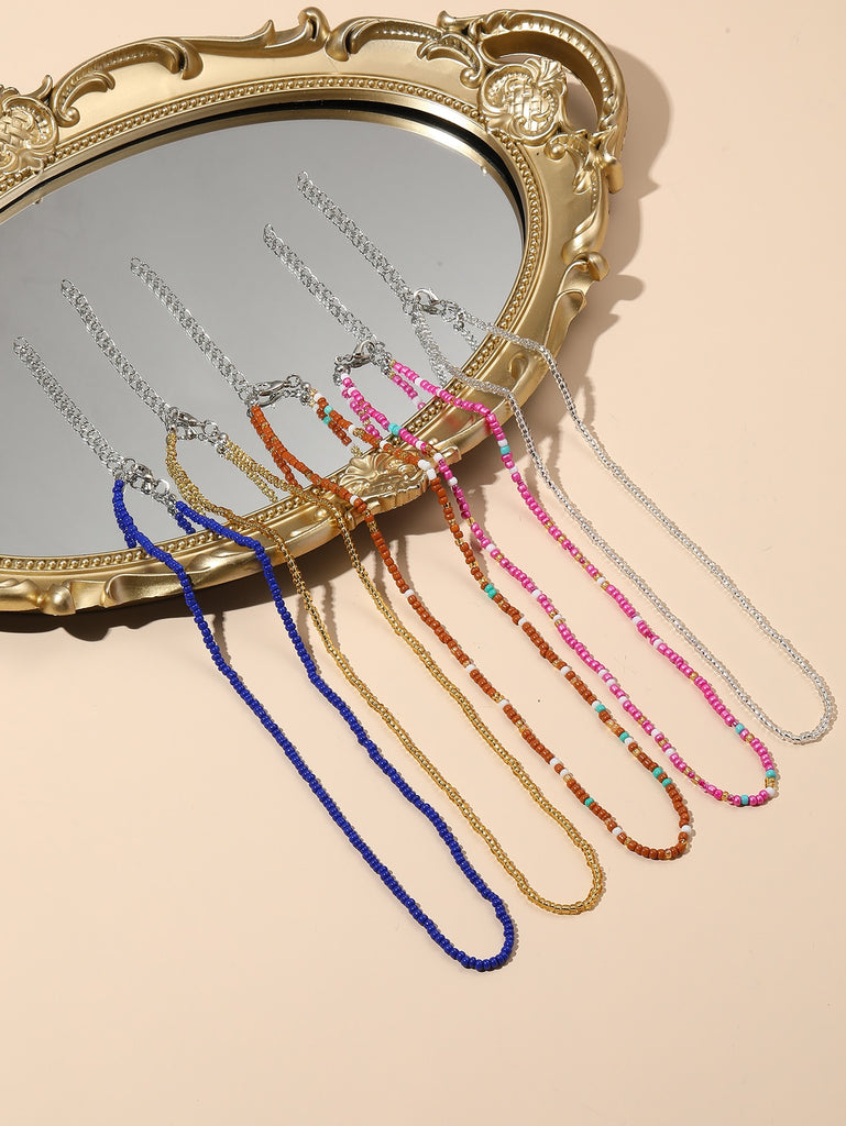 5pcs Bead Decor Necklace