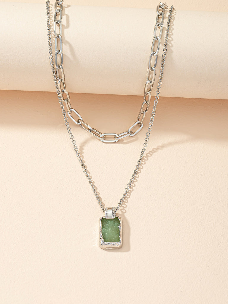 Geo Pendant Layered Necklace