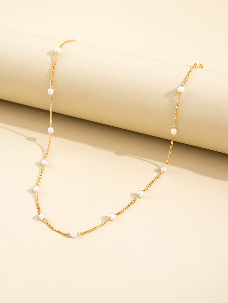 Faux Pearl Decor Necklace