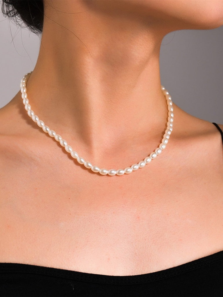 Faux Pearl Beaded Necklace