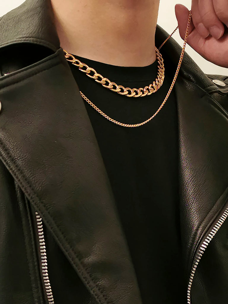 2pcs Men Chain Necklace