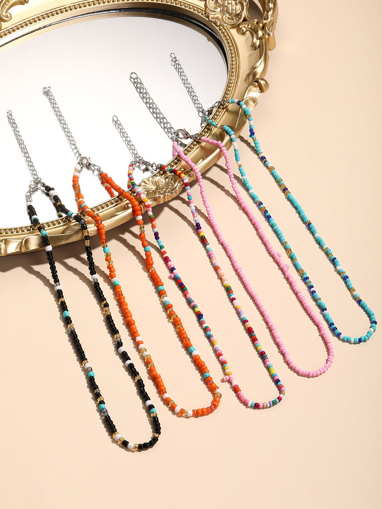 5pcs Minimalist Beaded Necklace